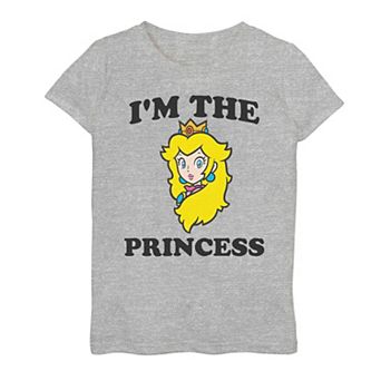Girls 7-16 Nintendo Super Mario Princess Peach I'm The Princess Head Shot Graphic Tee