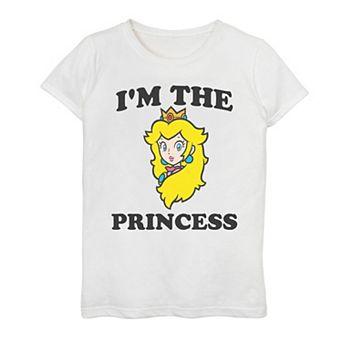 Girls 7-16 Nintendo Super Mario Princess Peach I'm The Princess Head Shot Graphic Tee