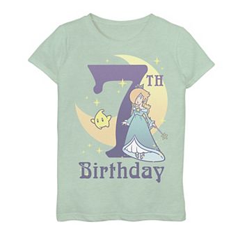Girls 7-16 Nintendo Super Mario Rosalina And Luma 7th Birthday Moon Portrait Graphic Tee