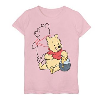 Disney's Winnie The Pooh Girls 7-16 Line Art Portrait Graphic Tee