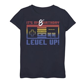 Girls 7-16 Nintendo It's My 8th Birthday Level Up! SNES Controller Graphic Tee