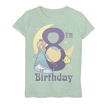 Girls 7-16 Nintendo Super Mario Rosalina And Luma 8th Birthday Moon Portrait Graphic Tee