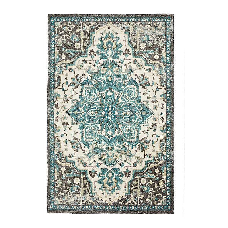 Mohawk Home Prismatic Emiko Recycled EverStrand Area Rug, Blue, 5X8 Ft