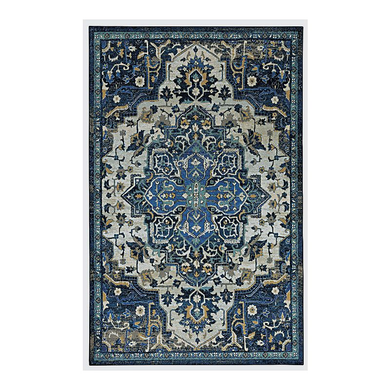 Mohawk Home Prismatic Emiko Recycled EverStrand Area Rug, Blue, 6X9 Ft