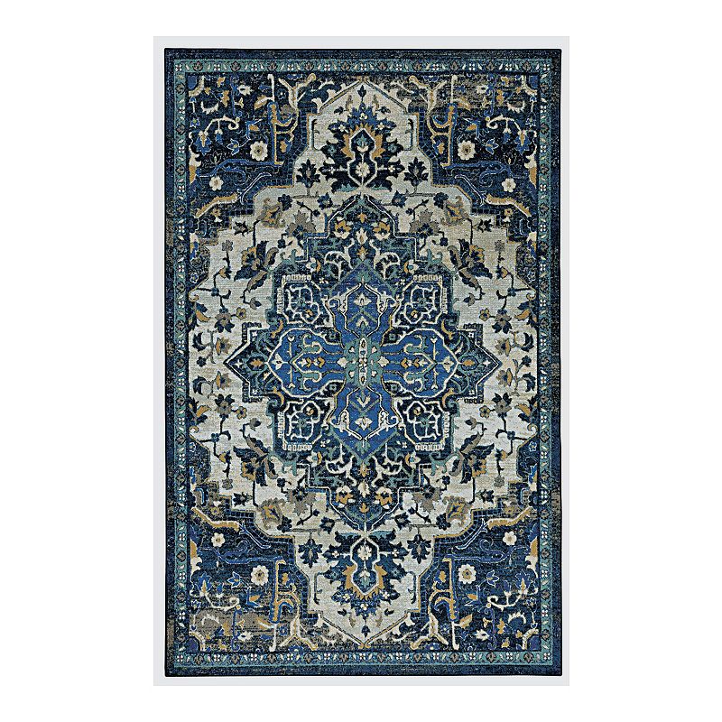 Mohawk Home Prismatic Emiko Recycled EverStrand Area Rug, Blue, 5X8 Ft
