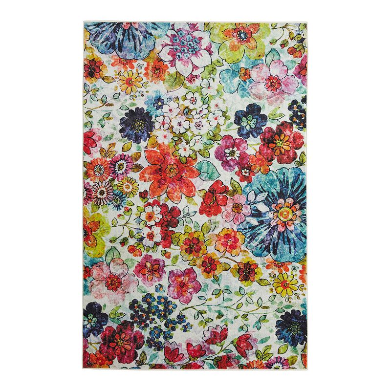 Mohawk Home Prismatic Blossoms Rainbow Recycled EverStrand Area Rug, Multicolor, 3X5 Ft