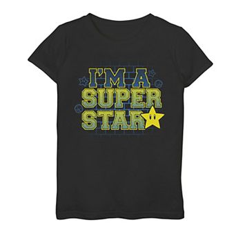 Girls 7-16 Nintendo Super Mario I'm The Super Star Starman Portrait Graphic Tee