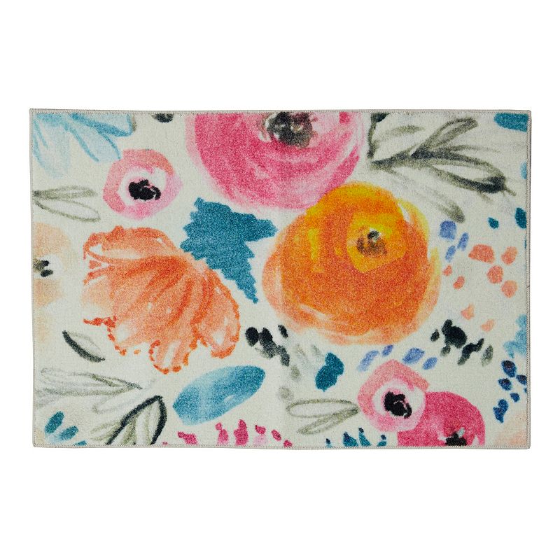 Mohawk Home Kids Prismatic Watercolor Floral EverStrand Rug, Pink, 5X8 Ft