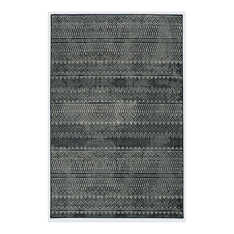 Mohawk Home Prismatic Prale Recycled EverStrand Area Rug, Black, 2X5 Ft