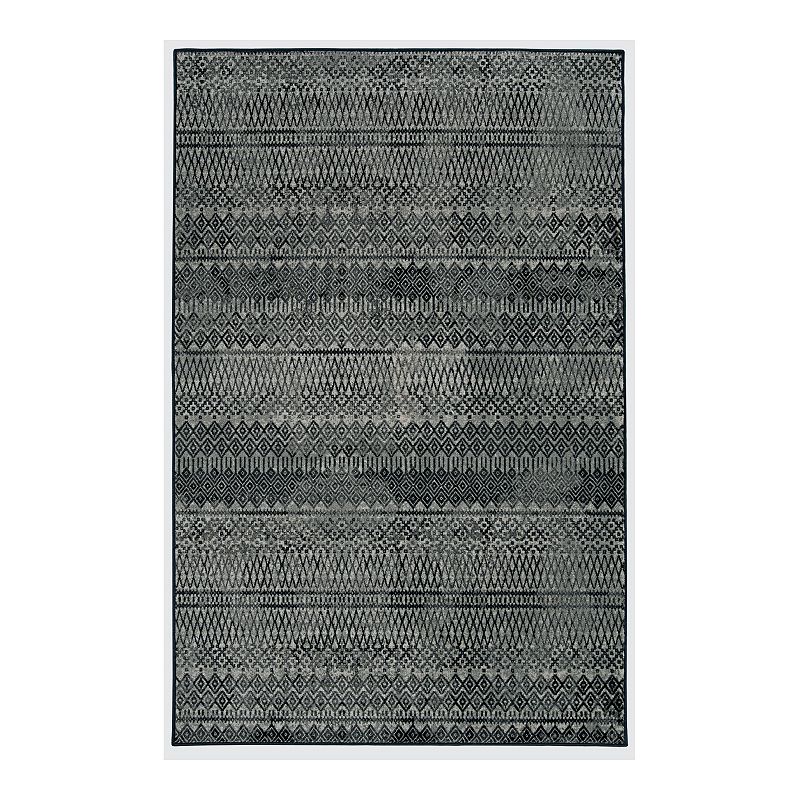 Mohawk Home Prismatic Prale Recycled EverStrand Area Rug, Black, 8X10 Ft