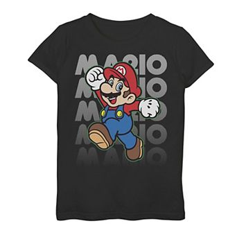 Girls 7-16 Nintendo Super Mario Name Fade Poster Graphic Tee