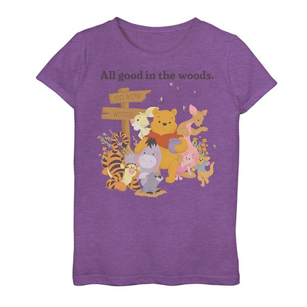 Disney's Winnie The Pooh Girls 7-16 Group Shot All Good In The Woods  Graphic Tee
