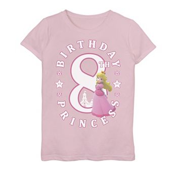Girls 7-16 Nintendo Super Mario Princess Peach 8th Birthday Princess Portrait Graphic Tee