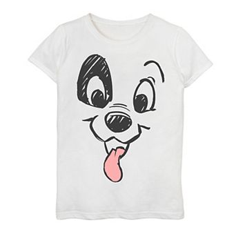 Disney's 101 Dalmatians Girls 7-16 Patch Puppy Tounge Out Face Graphic Tee