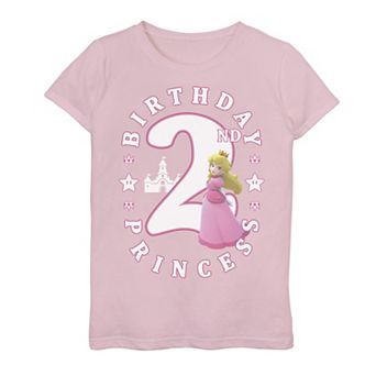 Girls 7-16 Nintendo Super Mario Princess Peach 2nd Birthday Princess Portrait Graphic Tee