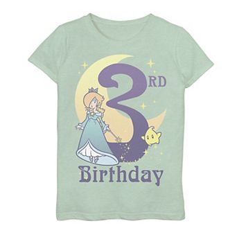 Girls 7-16 Nintendo Super Mario Rosalina And Luma 3rd Birthday Moon Portrait Graphic Tee