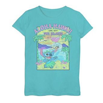 Disney's Lilo & Stitch Girls 7-16 Aloha Hawaii Poster Graphic Tee