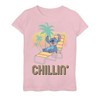 Disney's Lilo & Stitch Girls 7-16 Chillin' Beach Chair Portrait Graphic Tee