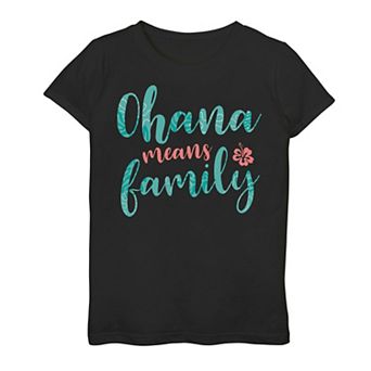 Disney's Lilo & Stitch Girls 7-16 Ohana Means Family Tropical Fill Graphic Tee