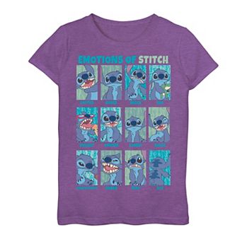 Disney's Lilo & Stitch Girls 7-16 the Emotions Of Stitch Panel Grid Graphic Tee