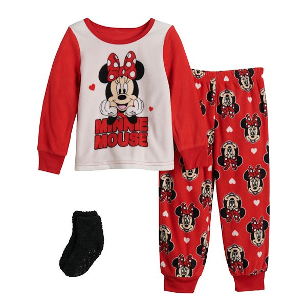 Disney's Minnie Mouse Love 2 Toddler Girl 2 Piece Fleece Set With Socks