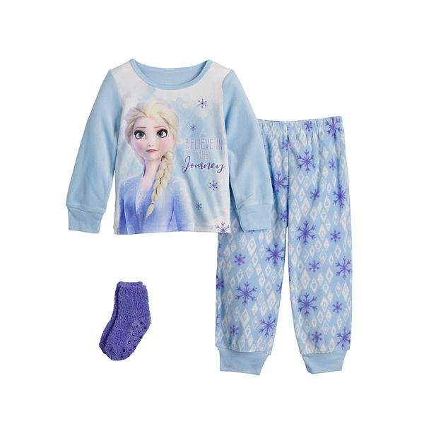 Disney's Frozen 2 Elsa Believe Toddler Girl Fleece Pajama Set Socks