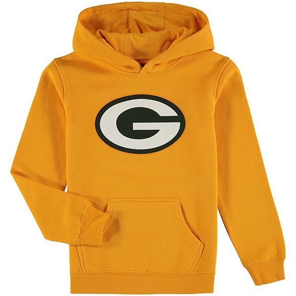 Youth Gold Green Bay Packers Fan Gear Prime Pullover Hoodie