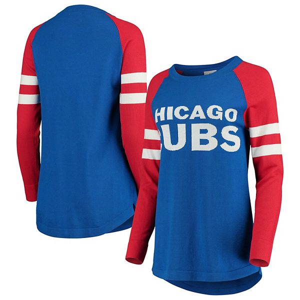 Women's Royal Chicago Cubs Stripe Long Sleeve Tunic T-Shirt