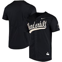 Men's Nike Black/Gold Vanderbilt Commodores Pinstripe Replica Full-Button  Baseball Jersey