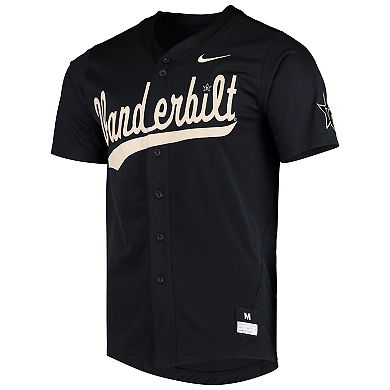 Men's Nike Black Vanderbilt Commodores Vapor Untouchable Elite Replica Full-Button Baseball Jersey