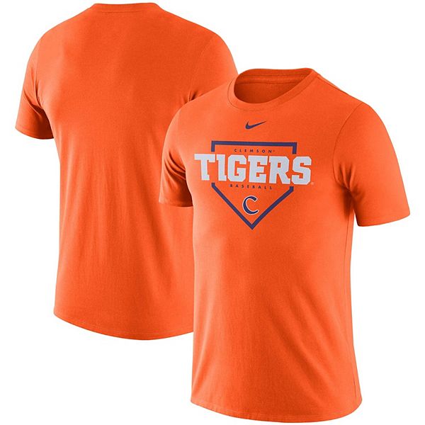 Men's Nike Orange Clemson Tigers Baseball Plate Performance T-Shirt