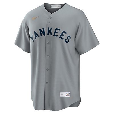 Men s Nike Gray New York Yankees Road Cooperstown Collection Team Jersey