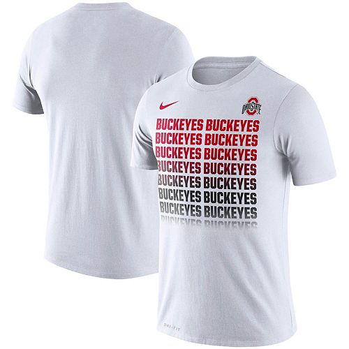 Men's Nike White Ohio State Buckeyes Fade Performance T-Shirt