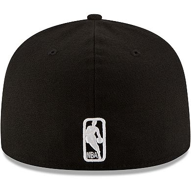 Men's New Era Black Los Angeles Lakers Black & White Logo 59FIFTY Fitted Hat