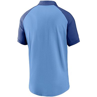 Men's Nike Light Blue Kansas City Royals Legacy Tri-Blend Raglan Performance Polo