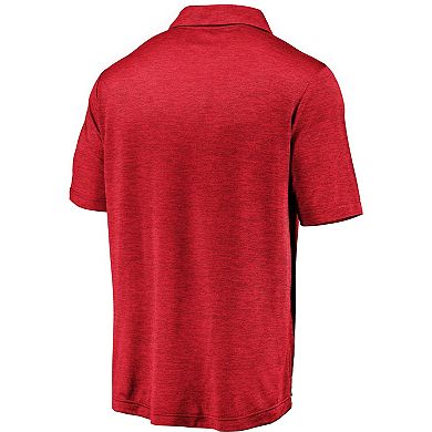 Men's Fanatics Heather Red Cincinnati Reds Iconic Striated Primary Logo Lightweight Polo