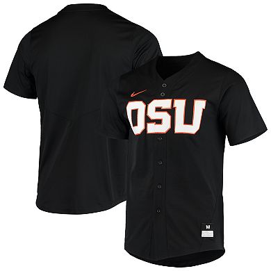 Men's Nike Black Oregon State Beavers Vapor Untouchable Elite Replica Full-Button Baseball Jersey