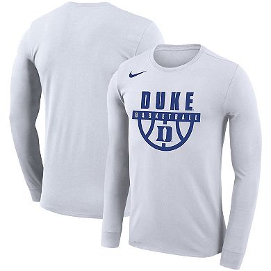 Men's Nike White Duke Blue Devils Basketball Drop Legend Long Sleeve ...