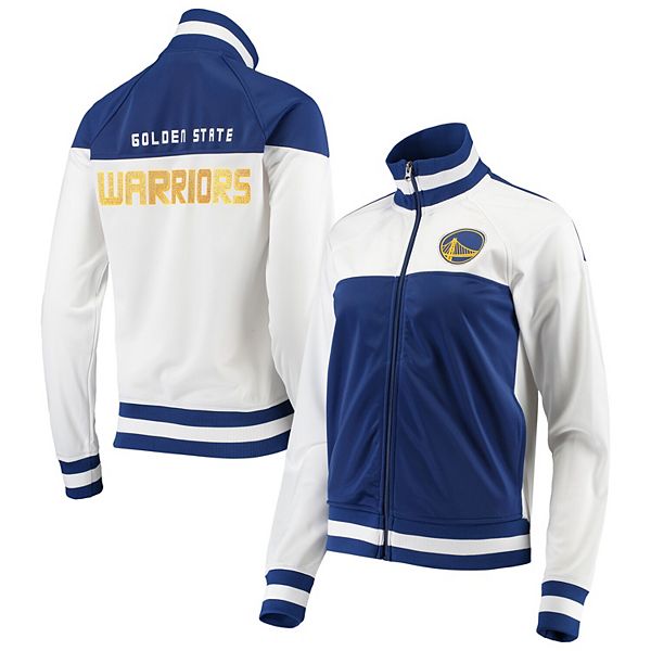 Men's G-III Sports by Carl Banks White/Royal Golden State Warriors Layup  Full-Zip Track Jacket
