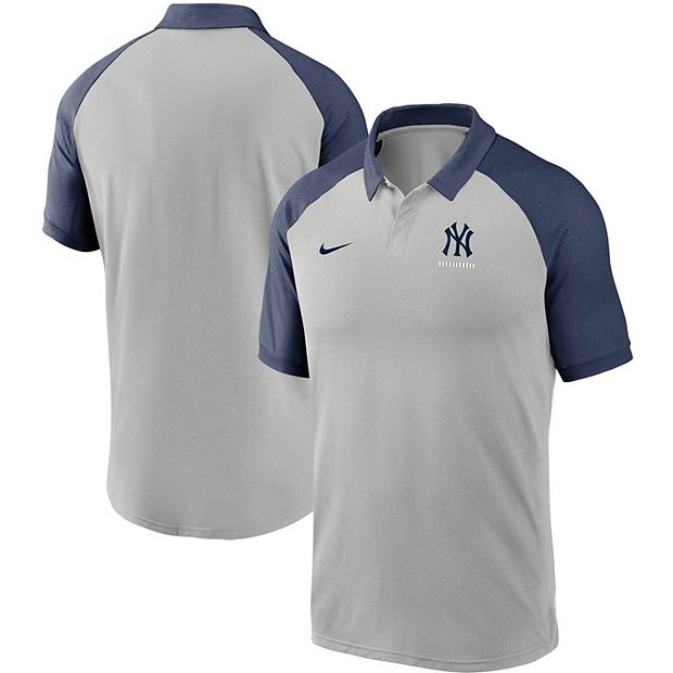 Men's Nike Ash New York Yankees Legacy Tri-Blend Raglan Performance Polo