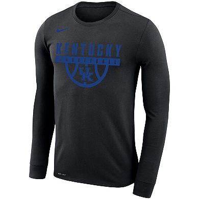 Men's Nike Black Kentucky Wildcats Basketball Drop Legend Long Sleeve ...