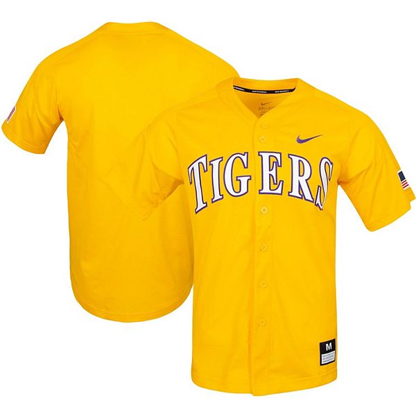 Men's Nike White LSU Tigers Replica Full-Button Baseball Jersey