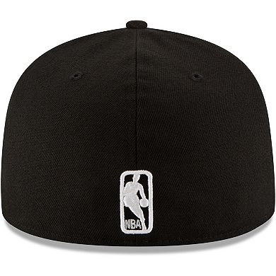 Men's New Era Black LA Clippers Black & White Logo 59FIFTY Fitted Hat