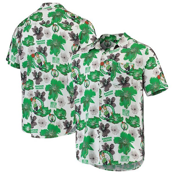 Boston Celtics NBA Floral Short Sleeve Mens Hawaiian Shirts - Freedomdesign