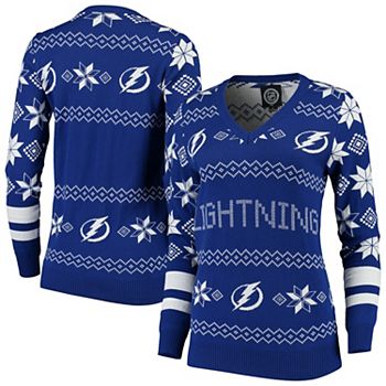 Men's Tampa Bay Lightning Blue Big Logo Ugly Sweater