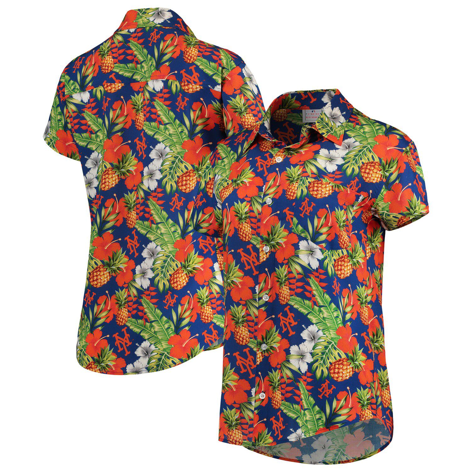 New York Mets Pineapple Button-Up Shirt