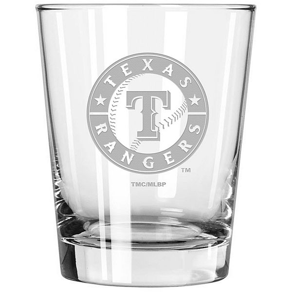 Texas Rangers 15oz. Etched Double Old Fashioned Glass