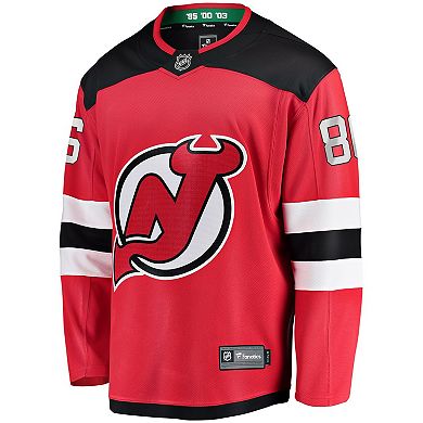 Men's Fanatics Branded Jack Hughes Red New Jersey Devils Home Premier Breakaway Player Jersey