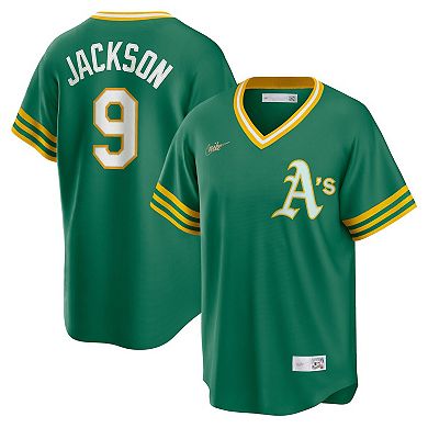 Men's Nike Reggie Jackson Kelly Green Oakland Athletics Road Cooperstown Collection Player Jersey