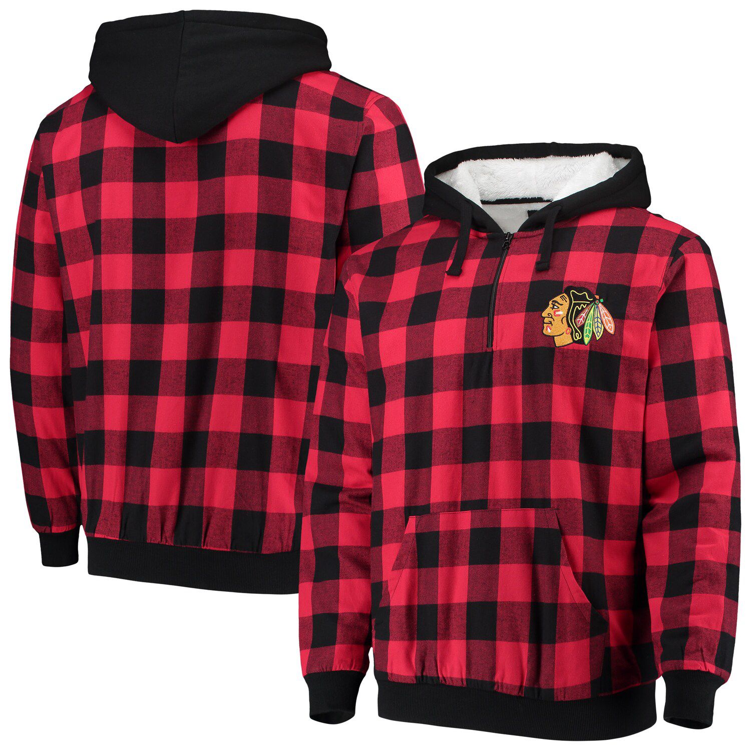 black and red plaid hoodie